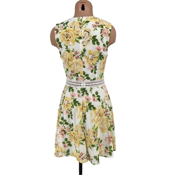 Disney Princess Belle Cutout Lace Floral Skater Dress Med Womens Beauty & Beast - Picture 3 of 12